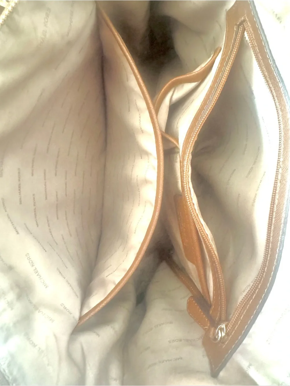 Michael Kors Cognac Brown Tote with Gold Charm